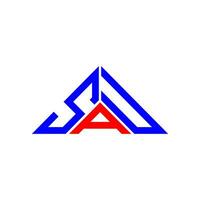 design criativo do logotipo da carta sau com gráfico vetorial, logotipo sau simples e moderno em forma de triângulo. vetor