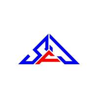 design criativo do logotipo da letra sfj com gráfico vetorial, logotipo simples e moderno sfj em forma de triângulo. vetor