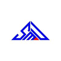 design criativo do logotipo da carta smu com gráfico vetorial, logotipo simples e moderno smu em forma de triângulo. vetor