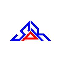 design criativo do logotipo da carta spk com gráfico vetorial, logotipo simples e moderno spk em forma de triângulo. vetor