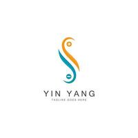modelo de ilustração de design de ícone de vetor yin yang