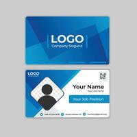 modelo de vetor de design azul de cartão de visita da empresa
