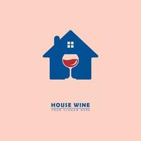 ícone do logotipo do vinho da casa de vetor abstrato.