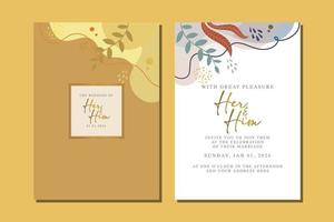 cartão de convite de casamento de lindas flores vetor