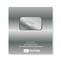ilustrador de botão de reprodução de assinante youtuber prata. pode ser usado para mídias sociais, youtube, sites, negócios e impressão vetor