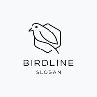 design de logotipo de pássaro com arte de linha em fundo branco vetor