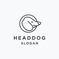 ilustração em vetor modelo de design de ícone de logotipo de cachorro cabeça