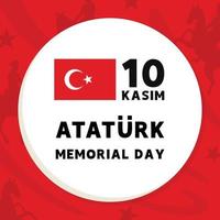 ataturk memorial day 10 kasim banner ilustração vetorial vetor