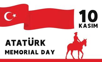 ataturk memorial day 10 kasim banner ilustração vetorial vetor