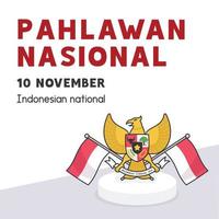 pancasila pahlawan nasional independência do vetor de bandeira da indonésia