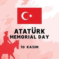 ataturk memorial day 10 kasim banner ilustração vetorial vetor