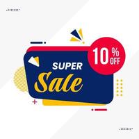 super promoção banner com até 10 de desconto vetor