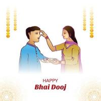 ilustração festival indiano de fundo de cartão de celebração bhai dooj vetor
