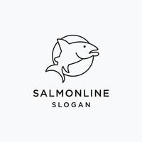 modelo de logotipo de salmão. vetor de logotipo de peixe. conceito de logotipo de peixe fresco.