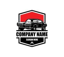 logotipo do muscle car - ilustração vetorial, design de emblema em fundo branco vetor