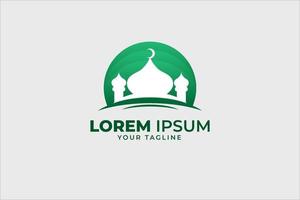 logotipo com tema islâmico com ícone de mesquita vetor