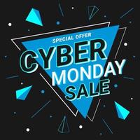 modelo de cartaz de venda cyber segunda-feira. design de layout de banner para ofertas especiais e promoções de compras. brochuras, panfletos, anúncios cyber segunda-feira. ilustração vetorial vetor