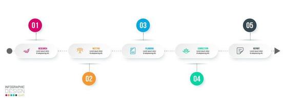 modelo de infográfico de negócios de gráfico de linha do tempo. vetor