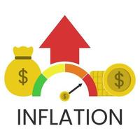 ilustração vetorial gráfico de inflação. crise financeira. vetor