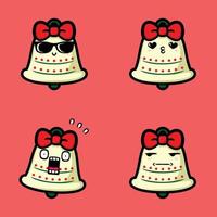ilustração vetorial de emoji de sino de natal fofo vetor