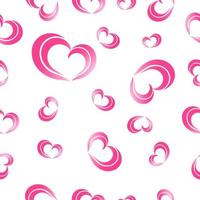 design de ilustração de padrão sem costura de corações rosa modernos vetor