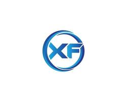 alfabeto xf logotipo letras monograma vector conceito com círculo.