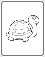 tartaruga adequada para ilustração vetorial de página para colorir infantil vetor