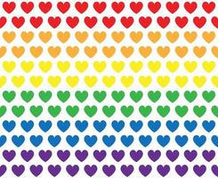 padrão sem emenda de vetor de coração de bandeira de arco-íris lgbt