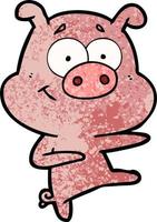 personagem de porco em estilo cartoon vetor