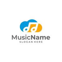 música nuvem logotipo vetor ícone ilustração. modelo de design de logotipo de música