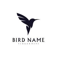 modelo de vetor de design de logotipo de beija-flor, logotipo de pássaro para negócios modernos, design minimalista e limpo simples