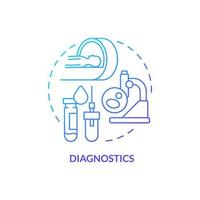 ícone de conceito gradiente azul de diagnóstico. pesquisar e estudar. ilustração de linha fina de pesquisa clínica de preparação para pandemia. desenho de contorno isolado vetor