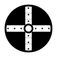 viking escudo cruz reta em lineart. armas vikings. ilustração vetorial isolada no fundo branco. vetor