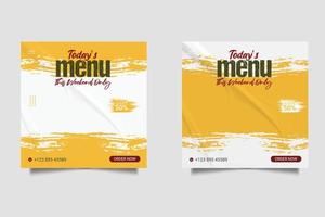 modelo de postagem de mídia social de comida para quadro de banner simples de promoção de alimentos vetor