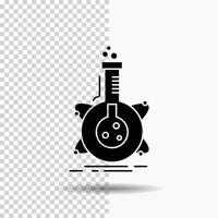 pesquisar. laboratório. frasco. tubo. ícone de glifo de desenvolvimento em fundo transparente. ícone preto vetor