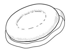 ilustração vetorial de contorno preto e branco do diafragma vaginal vetor