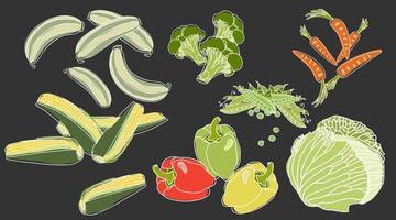 legumes conjunto comida saudável vetor