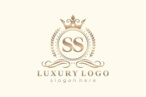 modelo de logotipo de luxo real de carta ss inicial em arte vetorial para restaurante, realeza, boutique, café, hotel, heráldica, joias, moda e outras ilustrações vetoriais. vetor