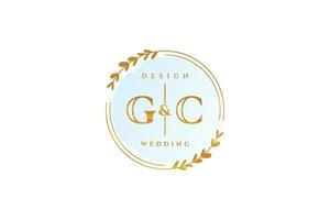 monograma de beleza inicial gc e logotipo de caligrafia de design de logotipo elegante de assinatura inicial, casamento, moda, floral e botânico com modelo criativo. vetor