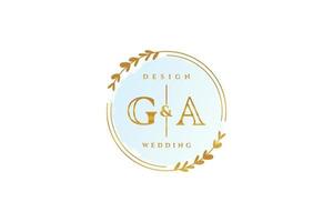 monograma de beleza inicial ga e logotipo de caligrafia de design de logotipo elegante de assinatura inicial, casamento, moda, floral e botânico com modelo criativo. vetor