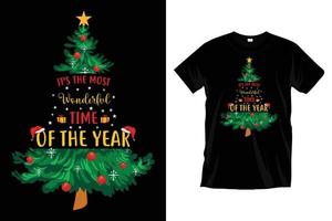 é a época mais maravilhosa do ano. gráfico de design de camiseta de tipografia de natal. vetor
