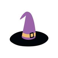 ilustração vetorial de chapéu de bruxa. chapéu de halloween estilo simples isolado vetor
