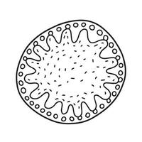 doodle ilustração vetorial de vista superior de torta de abóbora vetor
