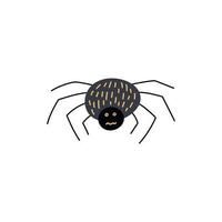 vetor aranha preta clipart. ilustração de aranha fofa desenhada de mão