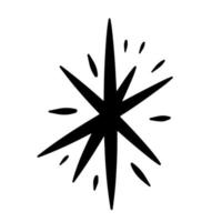 ícone de estrelas desenhadas à mão em fundo branco para design de decoração. ilustração vetorial doodle. elementos de inverno para o natal e ano novo vetor