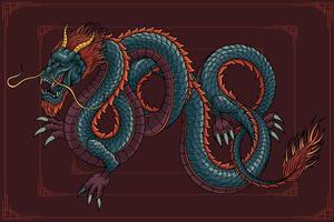 ilustrações de dragão chinês lendário vetor