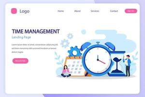 conceito de gerenciamento de tempo, estilo de modelo de vetor plano adequado para página de destino da web, plano de fundo.