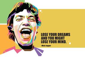 Mick Jagger em Popart Portrait vetor