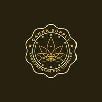 logotipo de crachá vetor de logotipo de cannabis