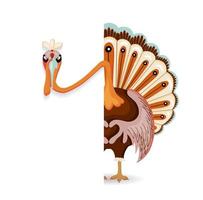 bandeira de saudação de ação de graças. engraçado Turquia cartão postal outono. cartaz do dia de ação de graças da família com lugar para texto. vetor